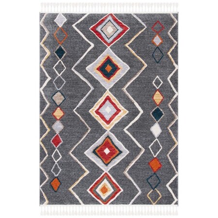 Safavieh 6 ft. 7 in. x 6 ft. 7 in. Farmhouse Southwestern Square Power Loomed Rug - Dark Gray & Gold FMH599F-7SQ